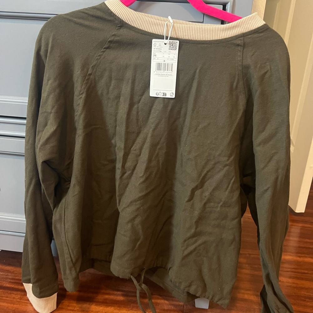 Mango Khaki Long Sleeve Shirt